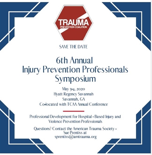 Save the Date: 6th Annual Injury Prevention Professional Symposium flyer