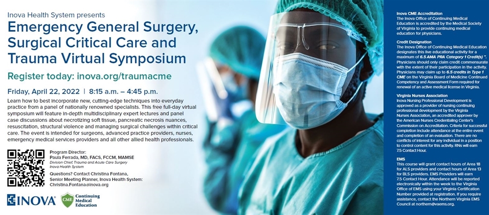 Inova Health System - Emergency General Surgery, Surgical Critical Care &  Trauma Virtual Symposium - The Eastern Association for the Surgery of Trauma