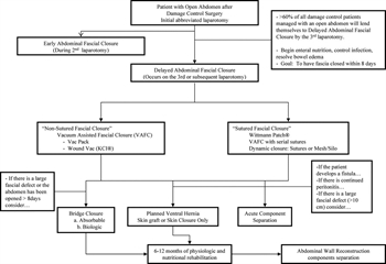 Figure 1. The closure of the open abdomen in trauma, emergency general, and vascular surgery flow diagram.